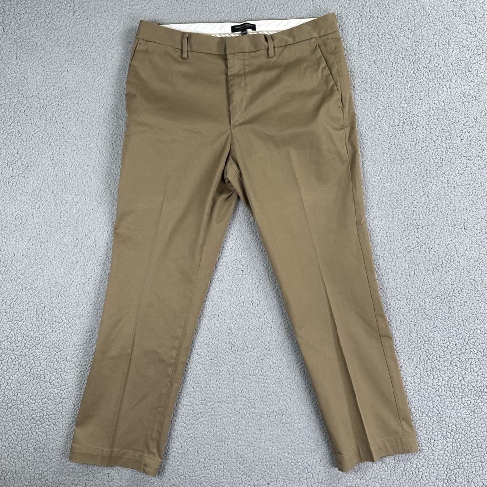 Banana Republic Aiden Slim Fit Pants Men 35x30 Beige Rapid Movement Chinos